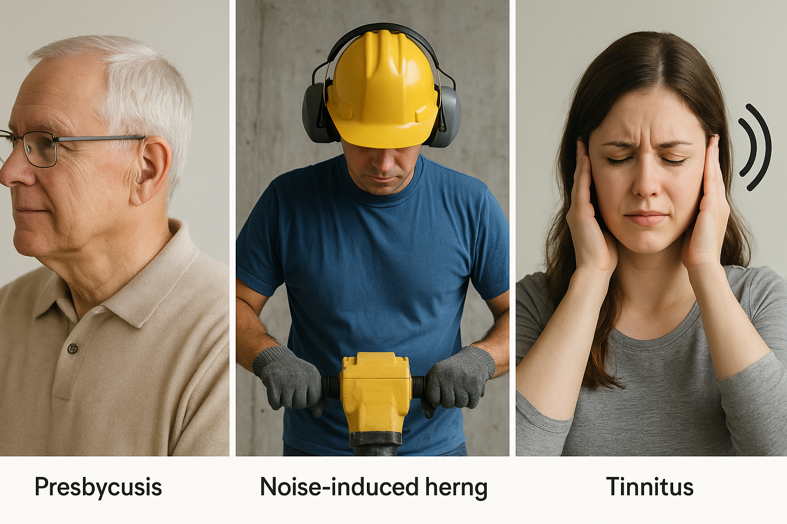 Audiologist examining patient ears