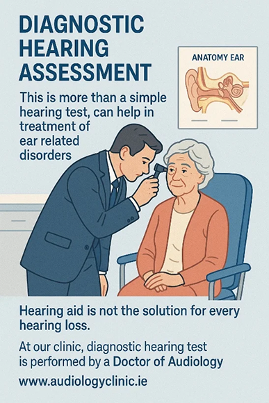 Audiologist conducting hearing test for patient